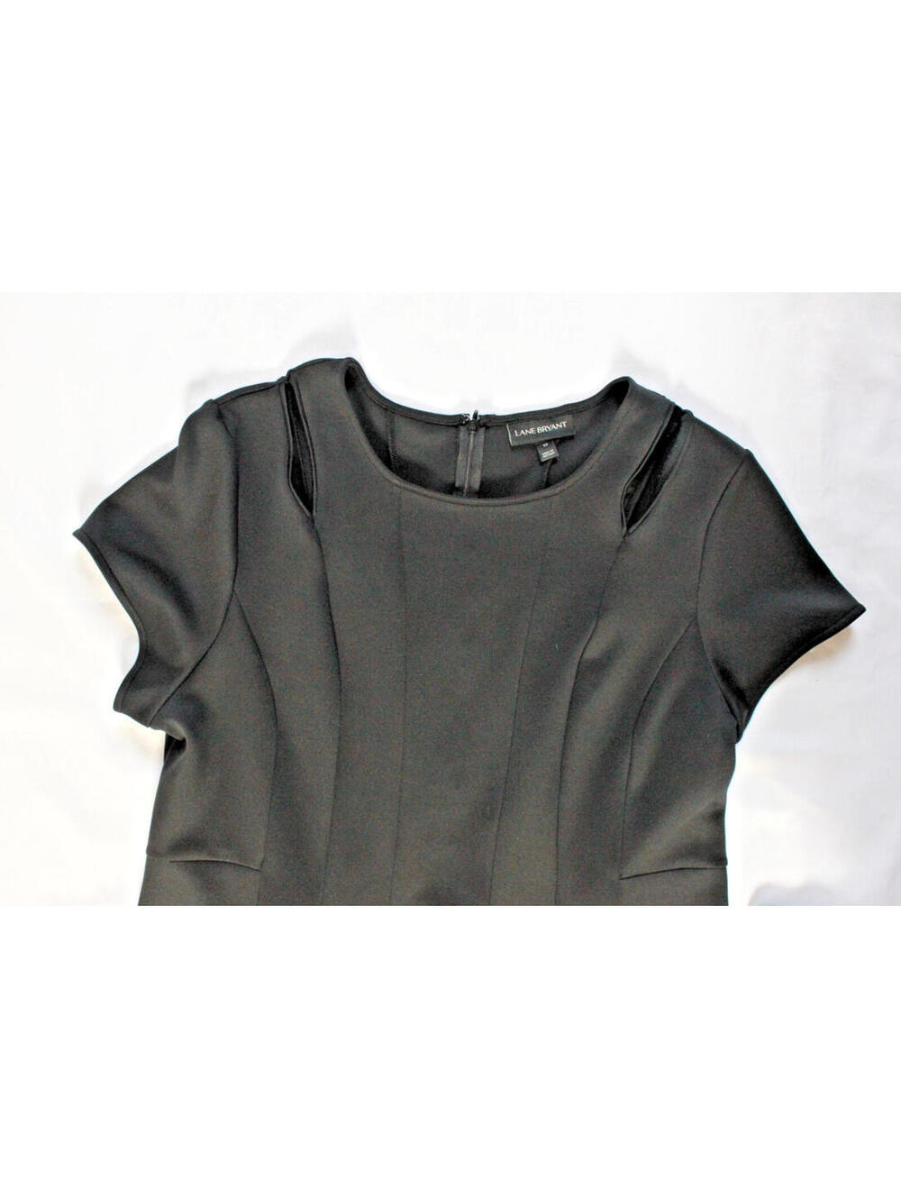 Lane Bryant Women's Plus 22 Pleated Short Sleeve Fit & Flare Cutout Mini Dress - Picture 2 of 15